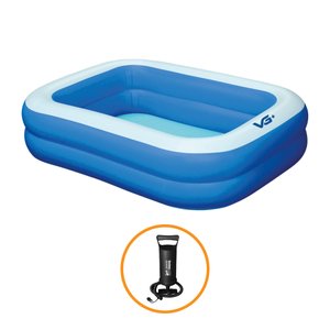 Piscina Inflável Retangular Azul 302 Litros 150 cm Com Bomba PVC VG+ VG Plus