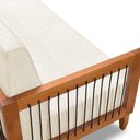 Ver imagem 6 de Kit 2 Poltronas e Sofá Living 2 Lugares Marilia 1,60m Linho Bege Base em Madeira Castanho - Pallazio