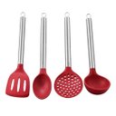 Ver imagem 3 de Jogo de Utensílios de Cozinha Silicone Premium Bordô Cabo Inox Elite 4 Peças