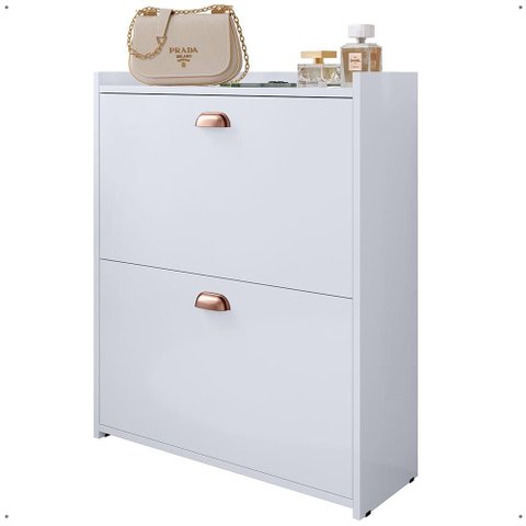 Sapateira Closet Vertical Organizadora 12 Pares Calçados Prateleira Gavetas Basculante Branco - Rpm