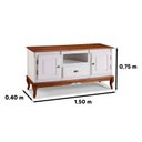 Ver imagem 4 de Rack para TV até 60 Polegadas 2 Portas 1 Gaveta 150cm Pés Luis Xv em Madeira + Nicho