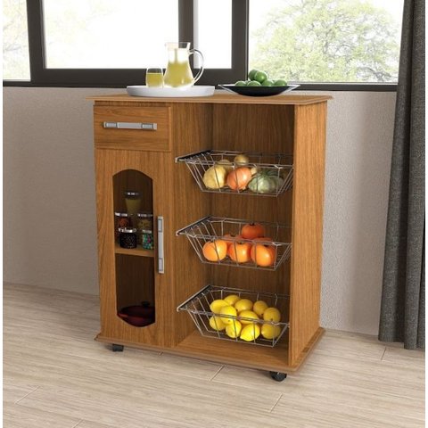 Fruteira Nobre com Vidro Freijo