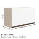 Ver imagem 3 de Armario Aereo Basculante MDF 80 cm Kali 166801 Bianco Toq Branco Nicioli