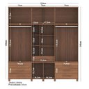 Ver imagem 2 de Guarda Roupa Casal Londres Capelinha e Cabeceira Casal Loanda com Gavetas Jatobá Areia - Santos Andi