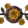 Arandela Decorativa Floral Rustico Para Ambiente Interno Libertas Rosas Artesanato Amarelo - 10