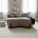 Ver imagem 1 de Namoradeira Sofá Feijão Lounge 120cm Orgânica Bouclé Capuccino