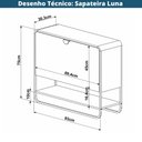 Ver imagem 2 de Kit Sapateira Orgânica Luna e Cabideiro com Prateleira Oslo Artesano MDP Hanover Base Metal Dourado