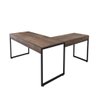 Conjunto Mesa em L e Estante Nick Castanho Preto - 4