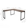 Conjunto Mesa em L e Estante Nick Castanho Preto - 5