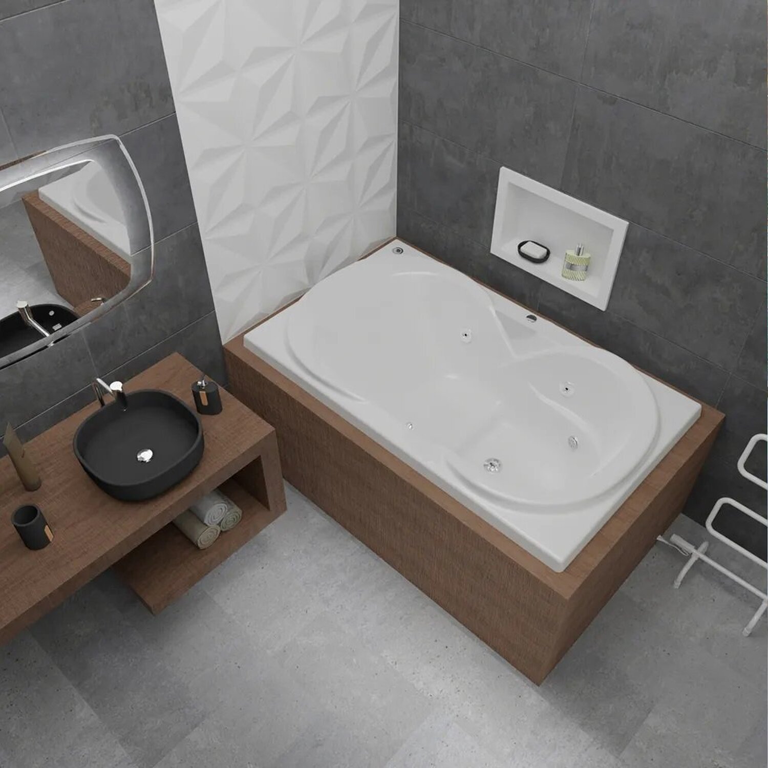 Banheira de Hidromassagem Due Gran Luxo 150x90x50cm - P4 - 110v - sem Aquecedor - 2
