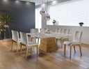 Ver imagem 1 de Sala de Jantar Moderna com 8 Cadeiras 1,50x1,50m - Velvet - Requinte Salas