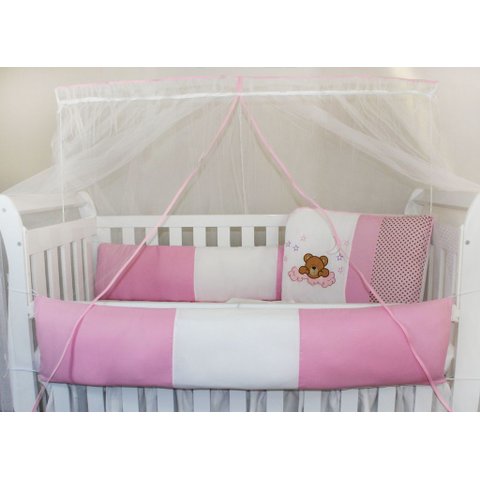 Kit Kids com Mosquiteiro Comum - Soninho Rosa