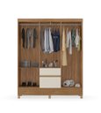 Ver imagem 3 de Guarda-roupa Ecom Ii 128m com Cabideiros, 2 Gavetas e Prateleiras - Amendola Touch/ Off White Demóbi
