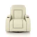 Ver imagem 2 de Poltrona do Papai Reclinável Massagem e Aquecimento Giratório Balanço 2 Porta Copos Mark Pu Bege G31