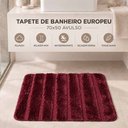 Ver imagem 5 de Tapete Piso de Banheiro Europeu 1 Peça Antiderrapante Macio Fácil de Lavar Vermelho