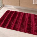 Ver imagem 2 de Tapete Piso de Banheiro Europeu 1 Peça Antiderrapante Macio Fácil de Lavar Vermelho