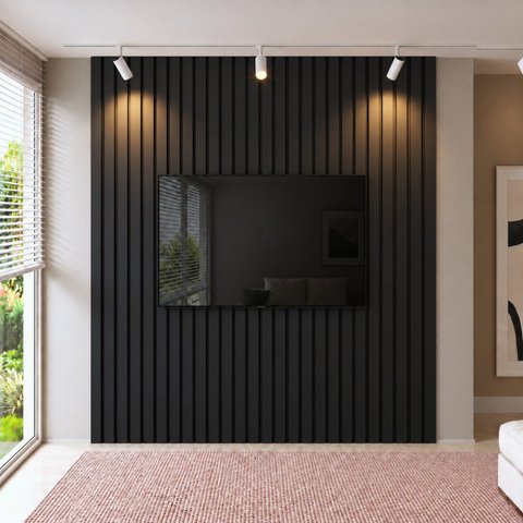 Painel para TV até 85 Polegadas de MDF 270cm x 260cm Preto