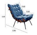 Ver imagem 4 de Poltrona Costela Cor:Linho Azul 330