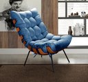 Ver imagem 2 de Poltrona Costela Cor:Linho Azul 330