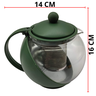 Chaleira Jarra de Vidro com Infusor Filtro Inox Bule de Chá 1,25l Verde - 7