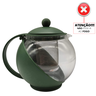 Chaleira Jarra de Vidro com Infusor Filtro Inox Bule de Chá 1,25l Verde - 9