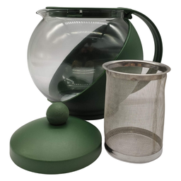 Chaleira Jarra de Vidro com Infusor Filtro Inox Bule de Chá 1,25l Verde - 5