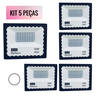 Kit 5 Refletor 50w Led Smd Slim Mini Holofote Branco Frio Ip67 Bivolt - 2