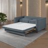 Sofá Cama Marcelle 2 Lugares 150 Casal Veludo Paris Pés de Madeira - Talento Móveis - 4