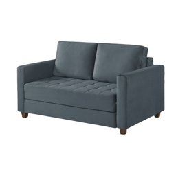Sofá Cama Marcelle 2 Lugares 150 Casal Veludo Paris Pés de Madeira - Talento Móveis - 1
