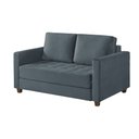 Ver imagem 1 de Sofá Cama Marcelle 2 Lugares 150 Casal Veludo Paris Pés de Madeira - Talento Móveis