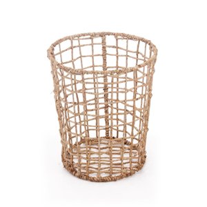 Cesto Organizador Redondo Vazado 40cm de Palha Multiuso - Oikos