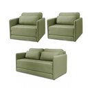Ver imagem 2 de Sofá e 2 Poltronas Cama Retratil Compacta Dália Fixa Veludo K01 - D’Rossi
