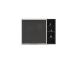 Armário Aéreo 1 Porta 0,80m Com Adega Lotus Grafite - FdECOR - 1