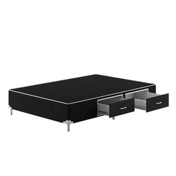 Base Box Gaveta Casal Spubio Spu + Incofal Preto 138x188x35cm - 2