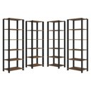 Ver imagem 6 de Armário Estante Multiuso Organizador Despensa de Canto 20 Prateleiras 236cm Rustic/preto Madesa