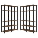 Ver imagem 7 de Armário Estante Multiuso Organizador Despensa de Canto 20 Prateleiras 236cm Rustic/preto Madesa