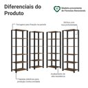 Ver imagem 4 de Armário Estante Multiuso Organizador Despensa de Canto 20 Prateleiras 236cm Rustic/preto Madesa