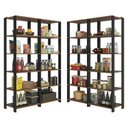 Ver imagem 3 de Armário Estante Multiuso Organizador Despensa de Canto 20 Prateleiras 236cm Rustic/preto Madesa