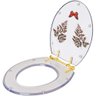 Assento Sanitário Poliester Oval Transparente Decorado Borboleta Vermelha com Ferragem Dourada - 2