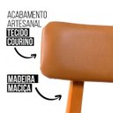 Ver imagem 3 de Kit 4 Cadeiras de Jantar Alice Madeira Maciça Estofadas Courino Caramelo Madeira Mel Di Franco