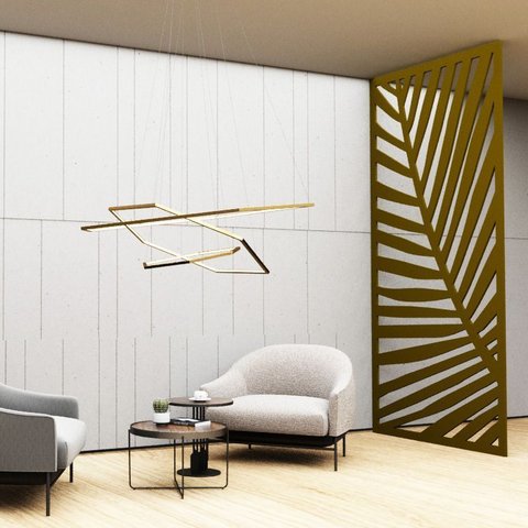 Painel Vazado Divisória Mdf Honolulu Crú - 1,80x2,40m