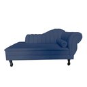 Ver imagem 3 de Recamier Decorativo Divã Amsterdã 147cm Lado Esquerdo Suede Azul Marinho