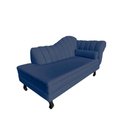 Ver imagem 4 de Recamier Decorativo Divã Amsterdã 147cm Lado Esquerdo Suede Azul Marinho