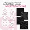 10 Placas Pvc 3d Revestimento de Parede Decorativa Estrelar Alto Relevo Preto Quarto Sala Cozinha 25 - 6