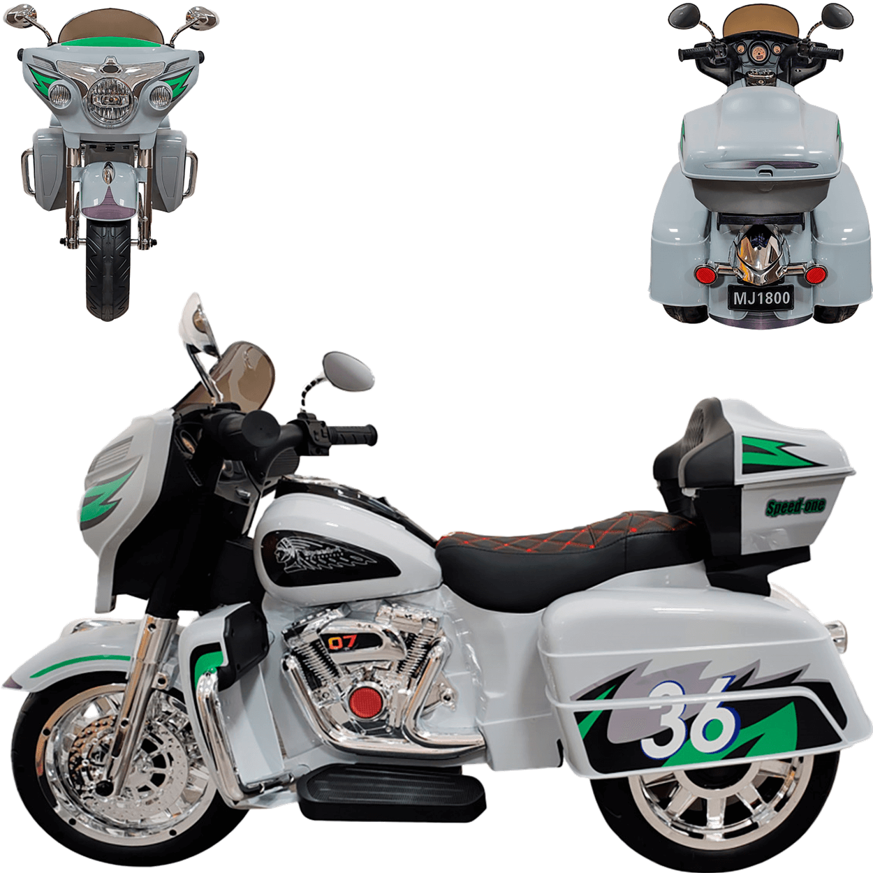 Moto Eletrica Bang Toys Road Custom Victorious Monster 12v Cinza - 3