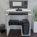 Ver imagem 2 de Escrivaninha Computador 690x420 C/ Suporte Cpu e Impressora - Branco