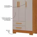 Ver imagem 7 de Guarda-Roupa Multiuso com 3 Portas e 2 Gavetas Ébano Marrom/Cinamomo/Off White
