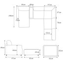 Ver imagem 4 de Sofá de Canto Decorativo Sala de Estar 603cm Modulado Takashi com Chaise e Puffs Bouclê Bege G45-gr