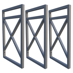 Suporte De Prateleira Estilo Industrial Kit Três Peças 20x37:Prata - 1
