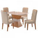 Ver imagem 2 de Mesa de Jantar 4 Lugares Cansas Mel/Blonde/Nude - Panorama Móveis